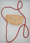 DELICATE NECKLACE OF INDIAN TRADE RED BEADS FOUND AT FORT WAYNE, IND., 1896