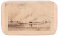 LITHOGRAPH CDV OF THE FIGHT BETWEEN THE USS MONITOR AND THE CSS VIRGINIA