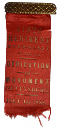 83RD NEW YORK GETTYSBURG MONUMENT DEDICATION RIBBON – 1888
