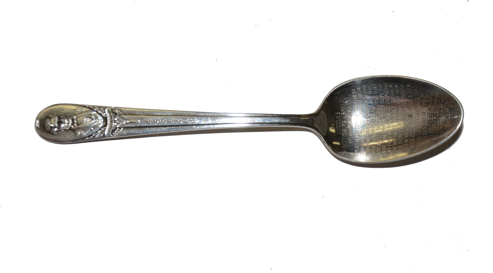 PRESIDENT ABRAHAM LINCOLN SILVER SPOON — Horse Soldier