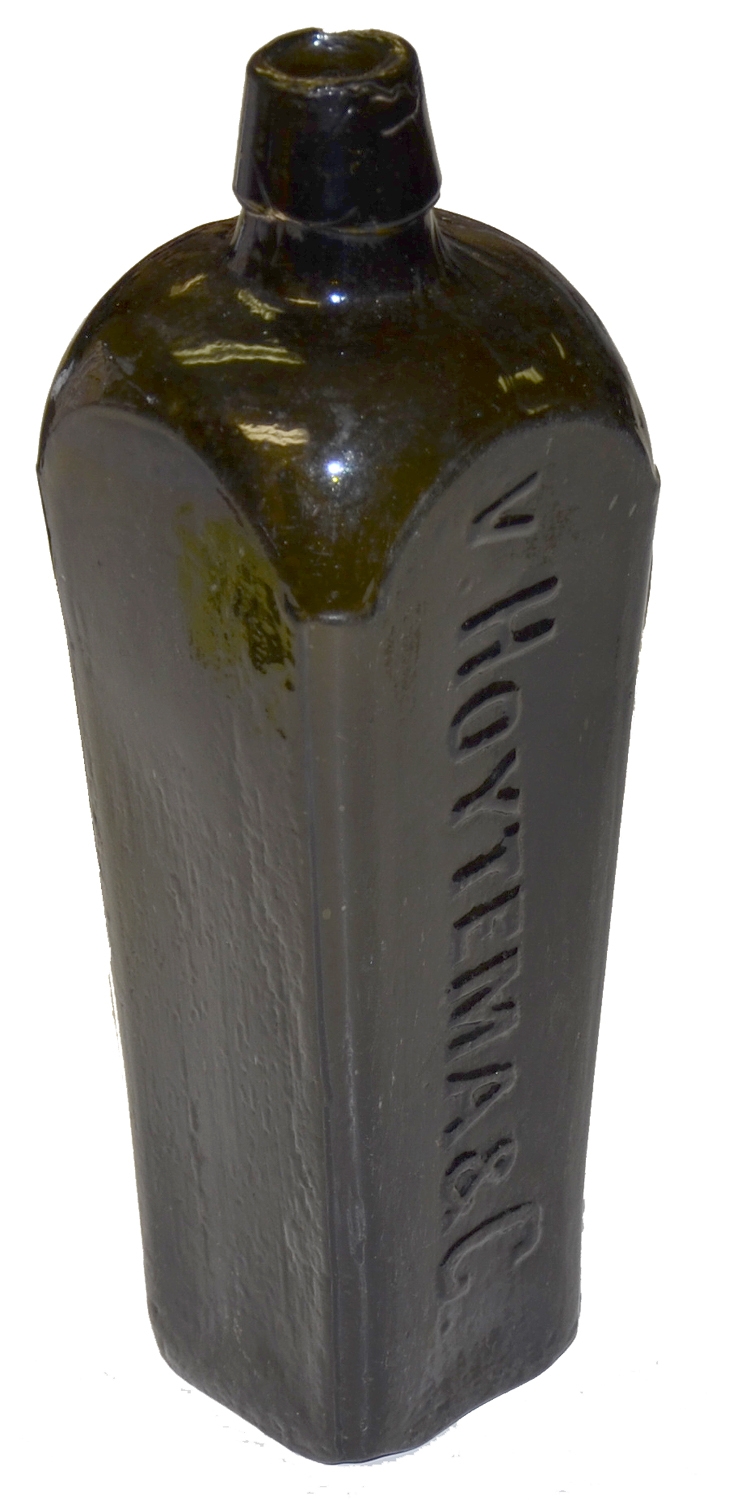 CIRCA 1850 CASE GIN BOTTLE — Horse Soldier