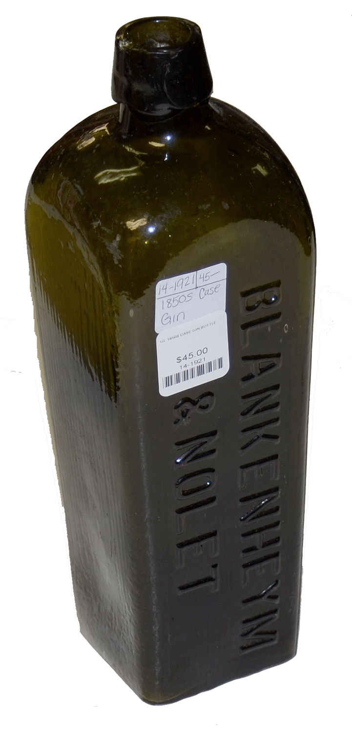 CIRCA 1850 CASE GIN BOTTLE — Horse Soldier
