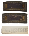 PAIR OF SMITH PATENT 1ST LIEUTENANT SHOULDER STRAPS ATTRIBUTED TO 147TH PENNSYLVANIA OFFICER