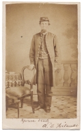 INK ID FULL STANDING VIEW OF 49TH PENNSYLVANIA OFFICER WOUNDED AT SPOTSYLVANIA