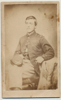 CDV THREE-QUARTER SEATED VIEW OF 1ST NEW HAMPSHIRE HEAVY ARTILLERY PRIVATE, GEORGE W. WEEKS