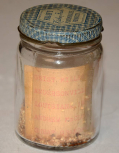 JAR OF GROUND CORN FROM A TEXAS CONFEDERATE PRISON CAMP KEPT BY A 26TH INDIANA SOLDIER, WITH PROVENANCE