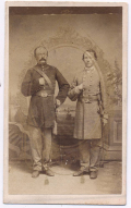 FULL STANDING CDV OF A FAMOUS CONFEDERATE PRISONER AND HIS GUARD – MISTAKEN TO BE JOHN H. SURRATT AND IMPRISONED FOR FIVE MONTHS