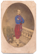 HAND TINTED CDV OF A MEMBER OF DURYEA’S ZOUAVES