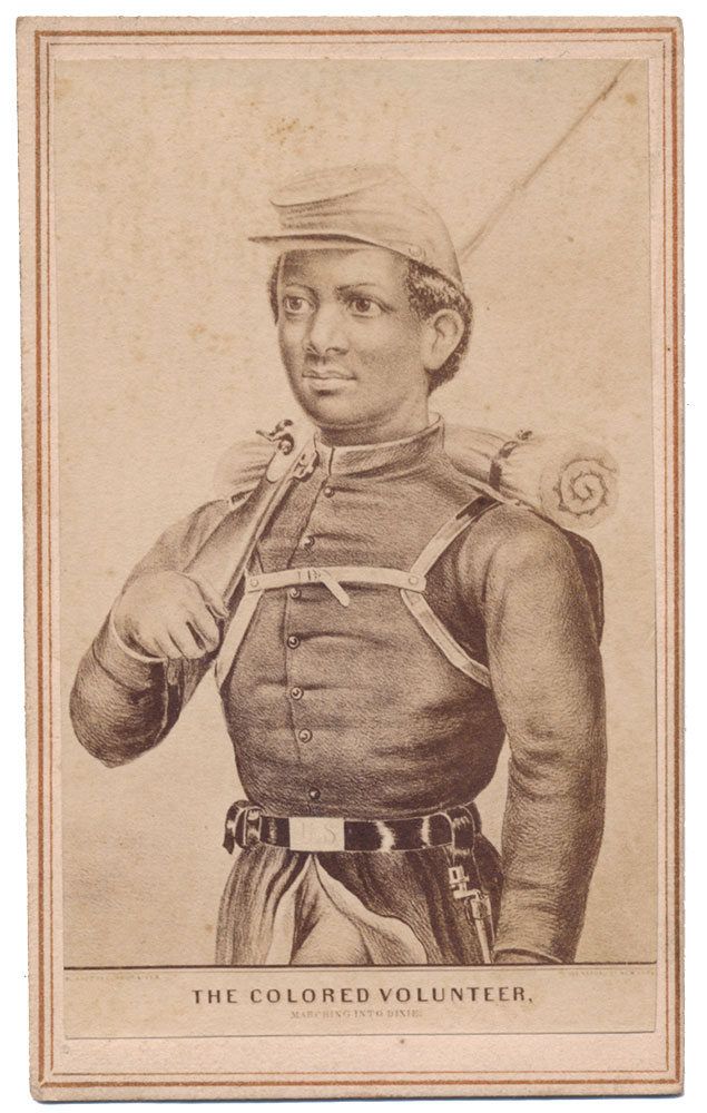 CDV LITHOGRAPH OF A US COLORED TROOPS SOLDIER