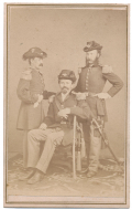 CDV OF THREE REGULAR US ARMY OFFICERS IN MEXICO