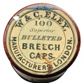 VERY RARE FULL TIN OF “BULLETED BREECH CAPS” BY W. & C. ELEY, LONDON