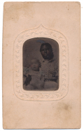 CDV SIZED TINTYPE OF AN AFRICAN-AMERICAN WOMAN HOLDING A CAUCASIAN CHILD – BALTIMORE PHOTOGRAPHER