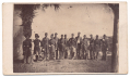 PARTIALLY IDENTIFIED OUTDOOR VIEW OF SEVERAL MEMBERS OF COMPANY F, 48TH NEW YORK INFANTRY