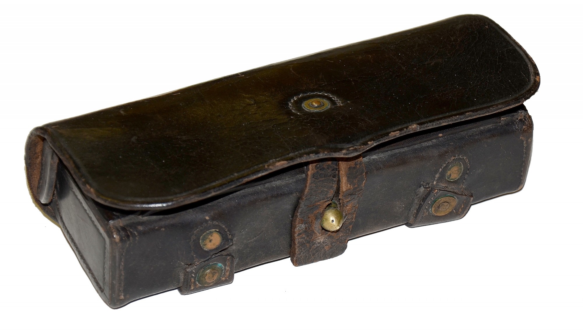 ORIGINAL, CIVIL WAR, FEDERAL ISSUE CAVALRY CARBINE CARTRIDGE BOX BY NEW