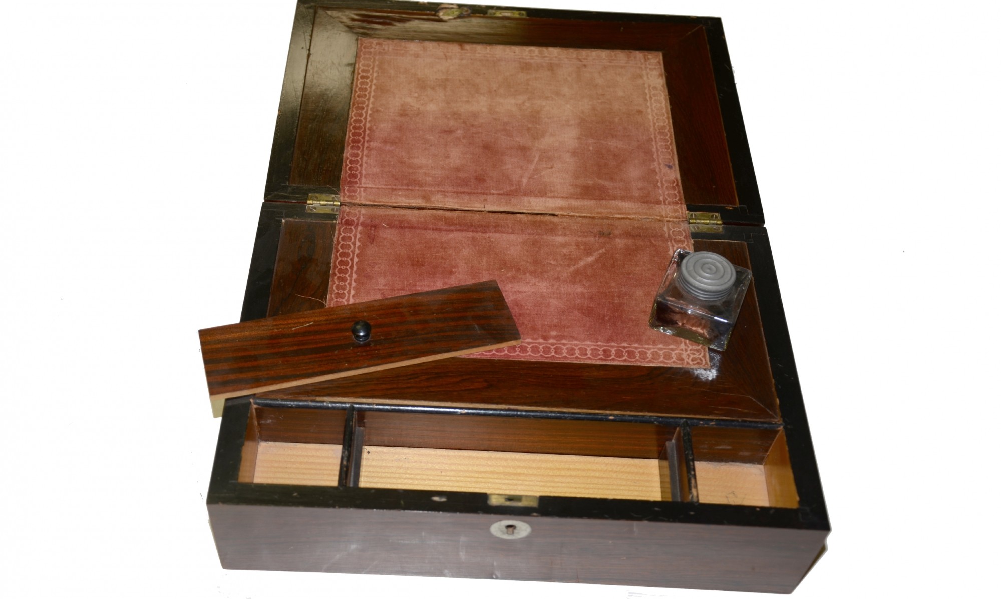 Civil War Era Mahogany Writing Lap Desk Horse Soldier