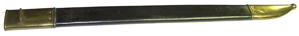EXCELLENT ORIGINAL CIVIL WAR BUFF LEATHER SCABBARD FOR THE U.S. M1855 SABER BAYONET