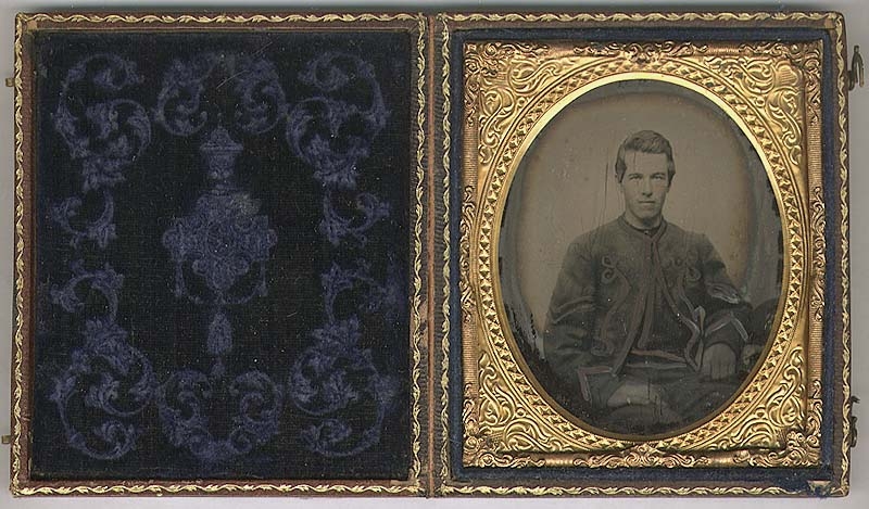 TWO 1/6TH AMBROTYPE IMAGES OF UNIDENTIFIED 5TH NEW YORK ZOUAVE CORPORAL