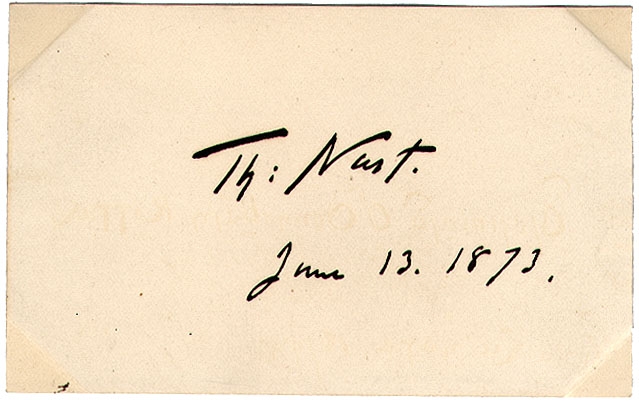 SIGNATURE - ILLUSTRATOR & CARTOONIST THOMAS NAST