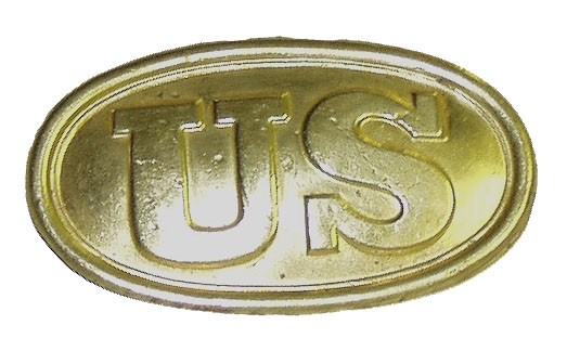 OUTSTANDING PRE-WAR, MAKER-MARKED 1839 PATTERN SMALL U.S. CARTRIDGE BOX BRASS PLATE