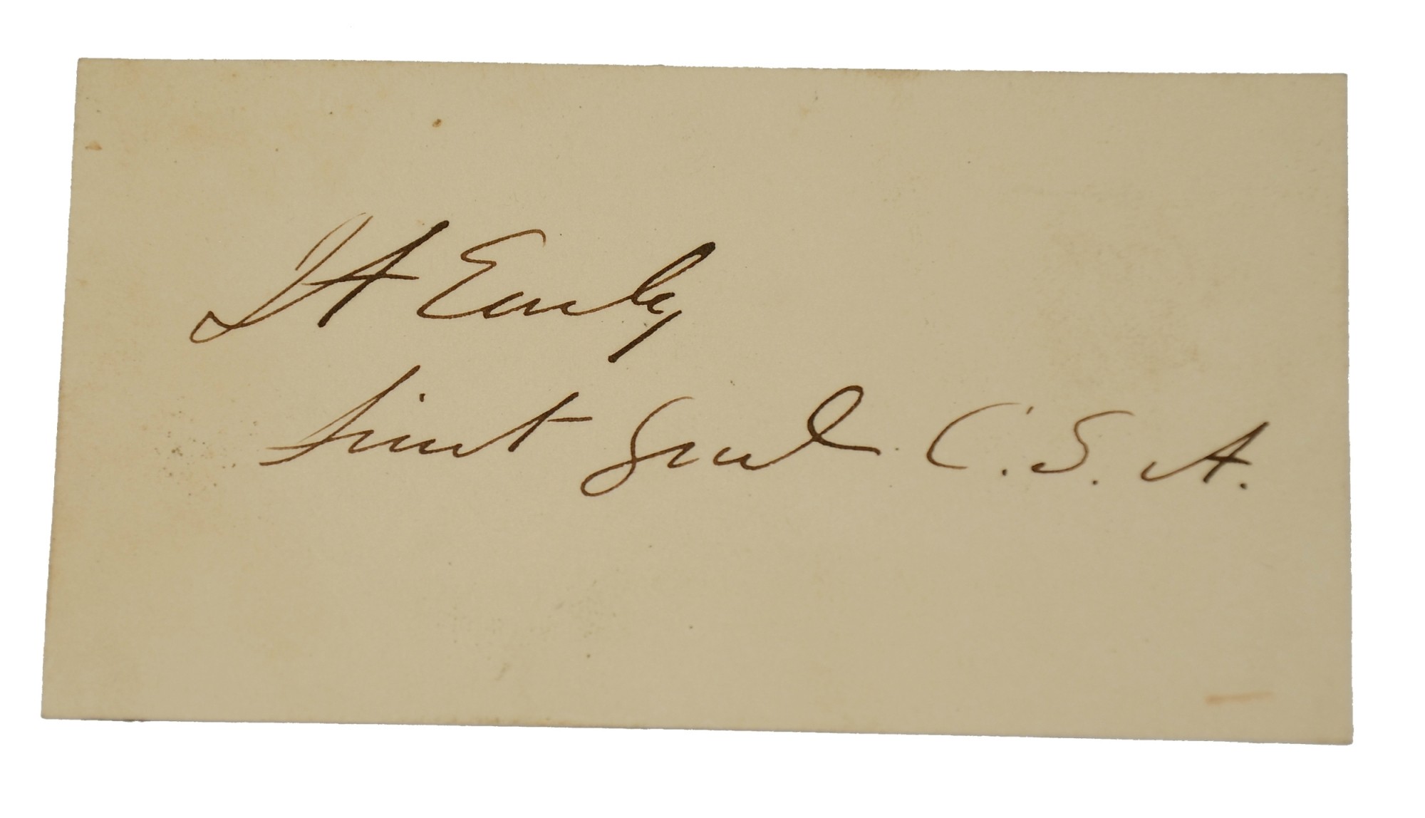 GENERAL JUBAL EARLY SIGNATURE/AUTOGRAPH AS LIEUTENANT GENERAL