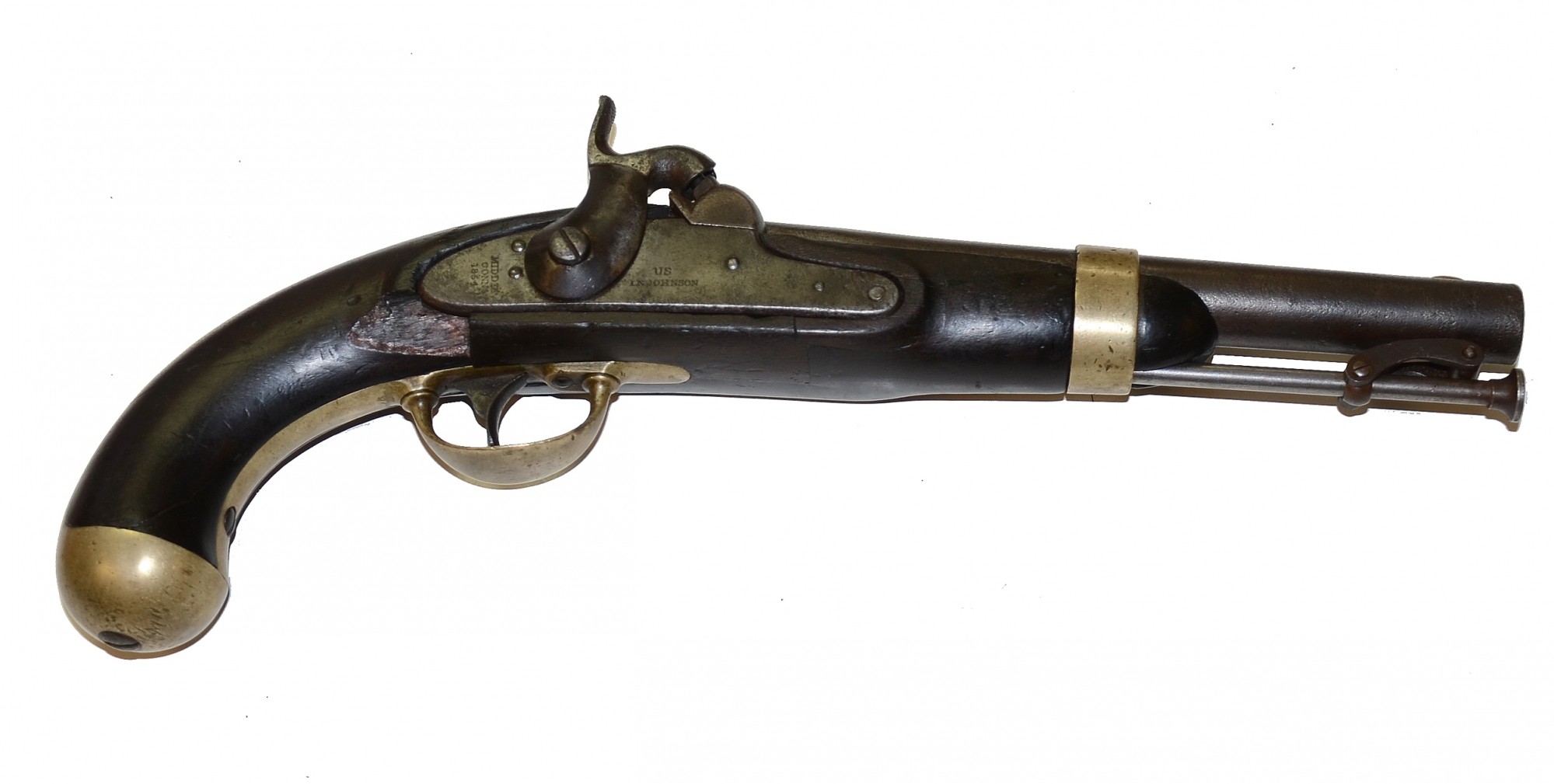 U. S. PERCUSSION PISTOL MODEL 1842 BY ‘I. N. JOHNSON’ 