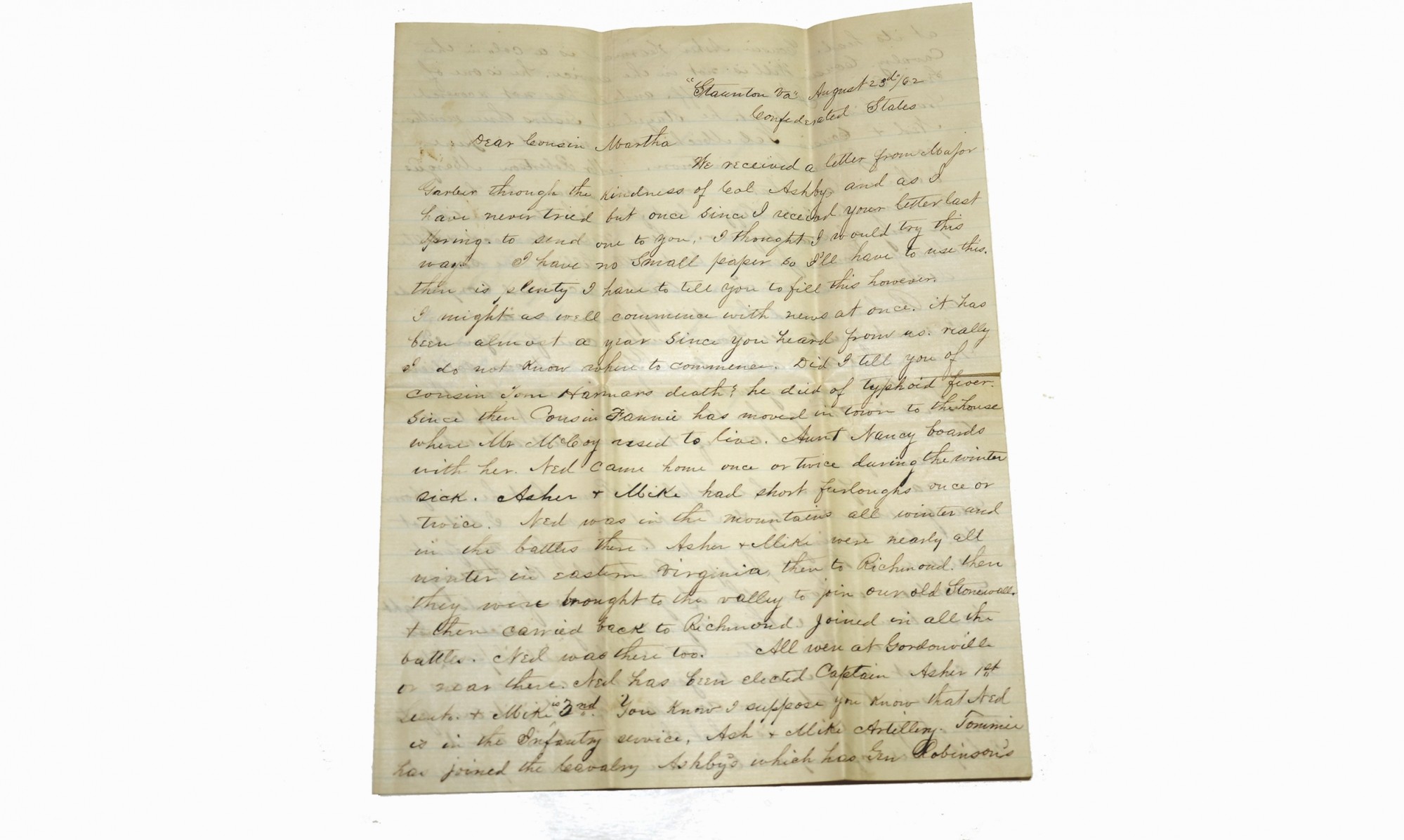 CIVIL WAR CONFEDERATE LETTERS WRITTEN BY TWO SISTERS, SENT BETWEEN LINES FROM STAUNTON, VA. TO PENNSYLVANIA & ILLINOIS