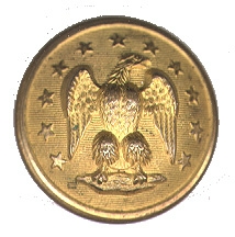 SUPERB CONDITION, RARE NON-DUG CONFEDERATE GENERAL STAFF OFFICER'S UNIFORM BUTTON