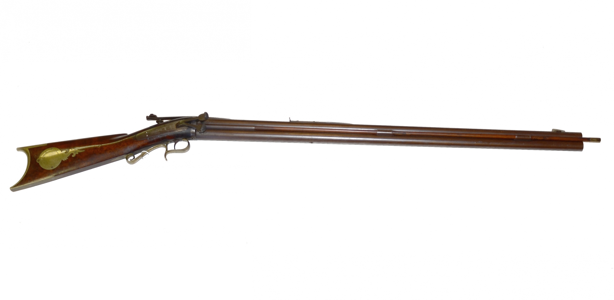 UNUSUAL, OVER / UNDER, DOUBLE SIDE HAMMER TARGET RIFLE BY HENRY PIERCE OF OHIO 