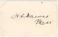 SIGNATURE - HENRY LAURENS DAWES, US SENATOR