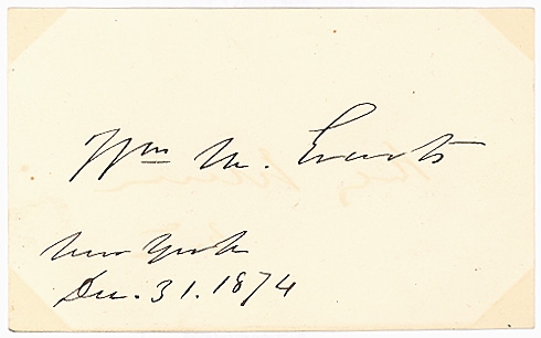 SIGNATURE - POLITICIAN WILLIAM M. EVARTS