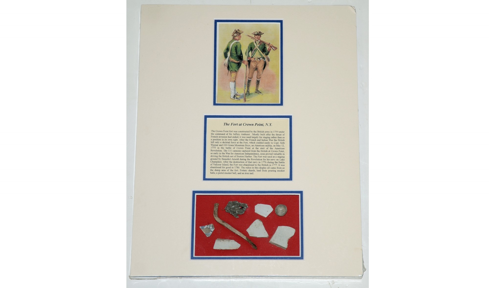 18th CENTURY RELICS FROM THE FORT AT CROWN POINT, NY