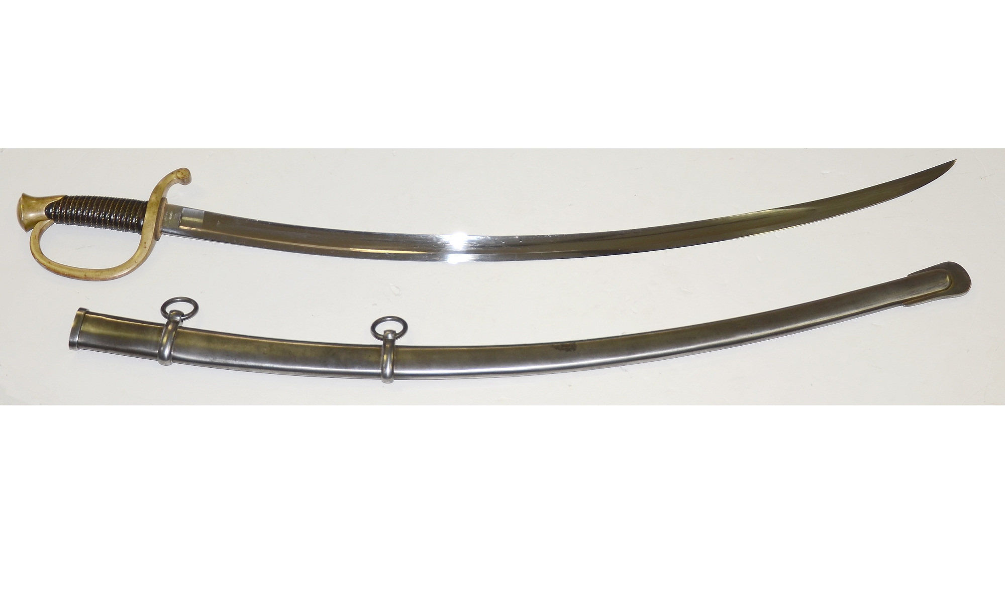 MINTY, 1863-DATED, AMES M1840 LIGHT ARTILLERY SABER AND SCABBARD 