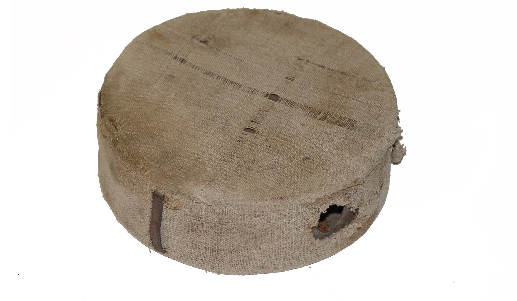 CONFEDERATE TIN DRUM CANTEEN WITH COVER ID’D TO 4TH NORTH CAROLINA