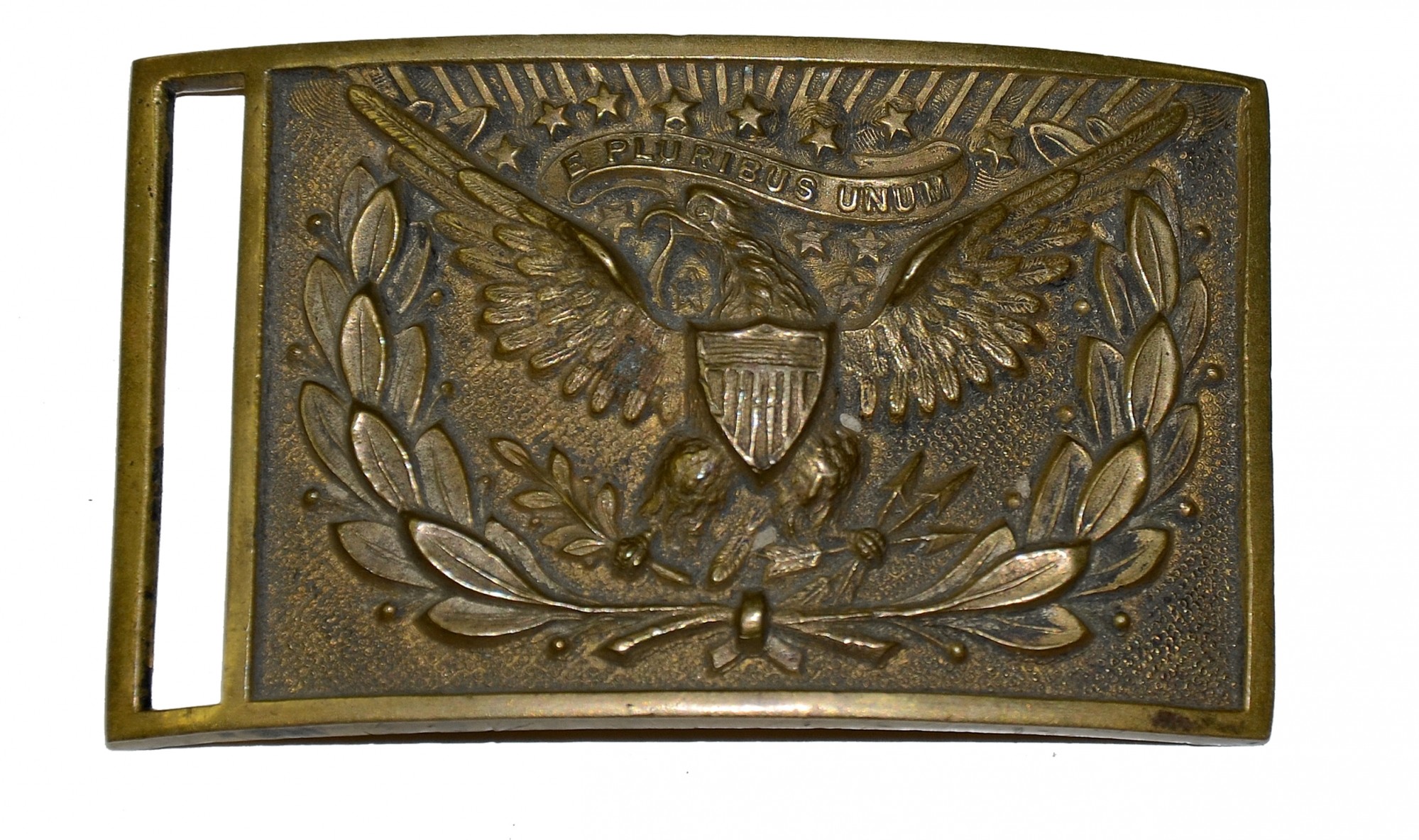 FINE CIVIL WAR REGULATION MODEL 1851 PATTERN U.S. OFFICER’S RECTANGULAR SWORD BELT PLATE
