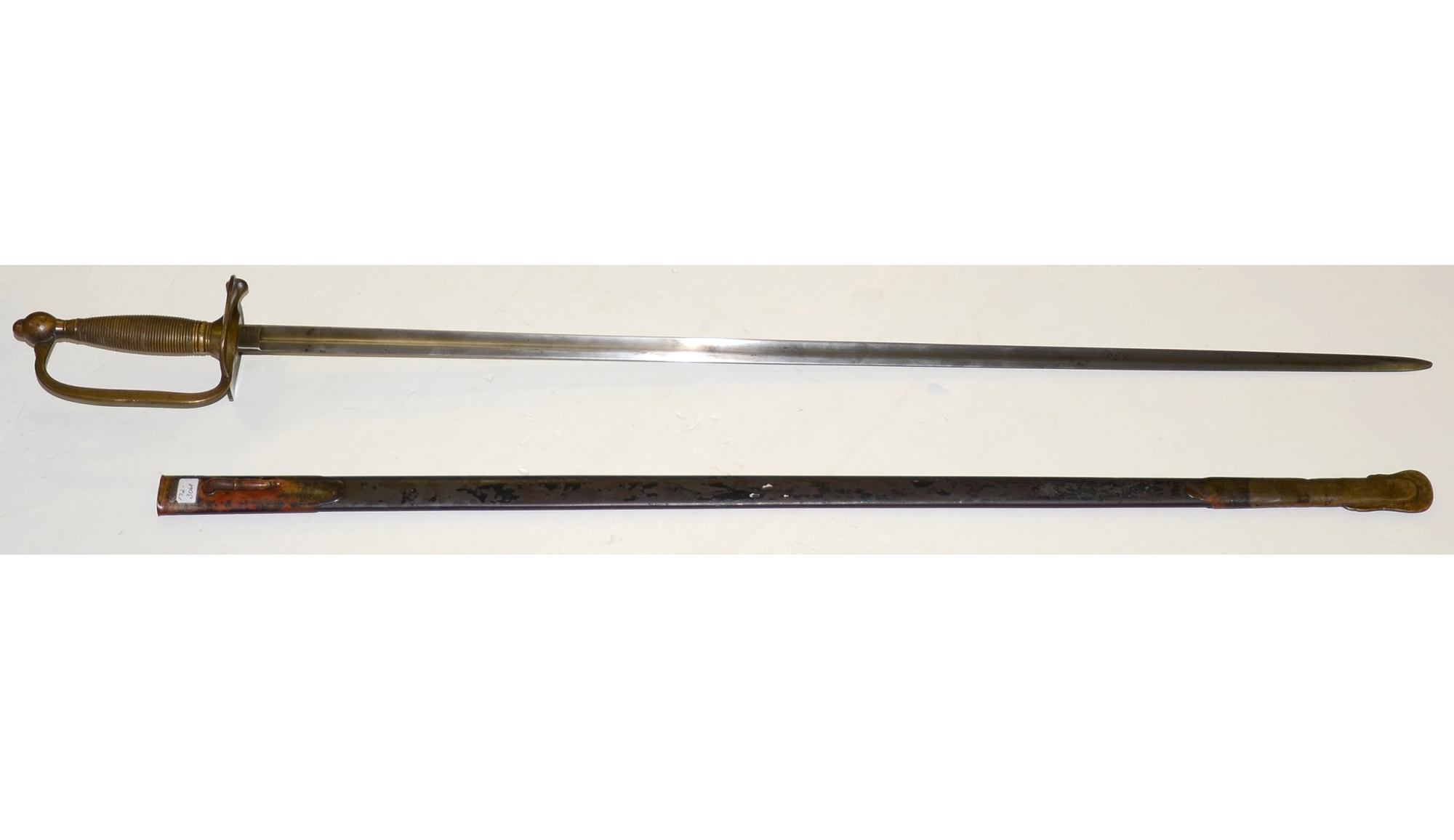 ORIGINAL EMERSON & SILVER NCO SWORD DATED 1863 WITH MATCHING METAL SCABBARD 