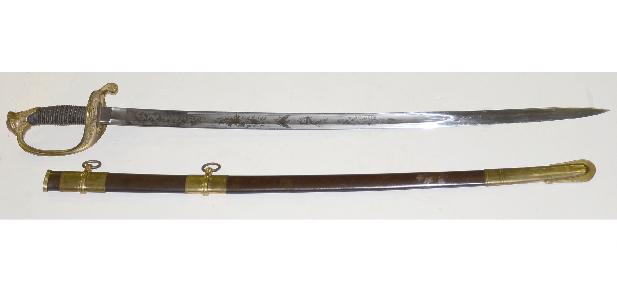 AMES M1850 FOOT OFFICER’S SWORD WITH METAL SCABBARD