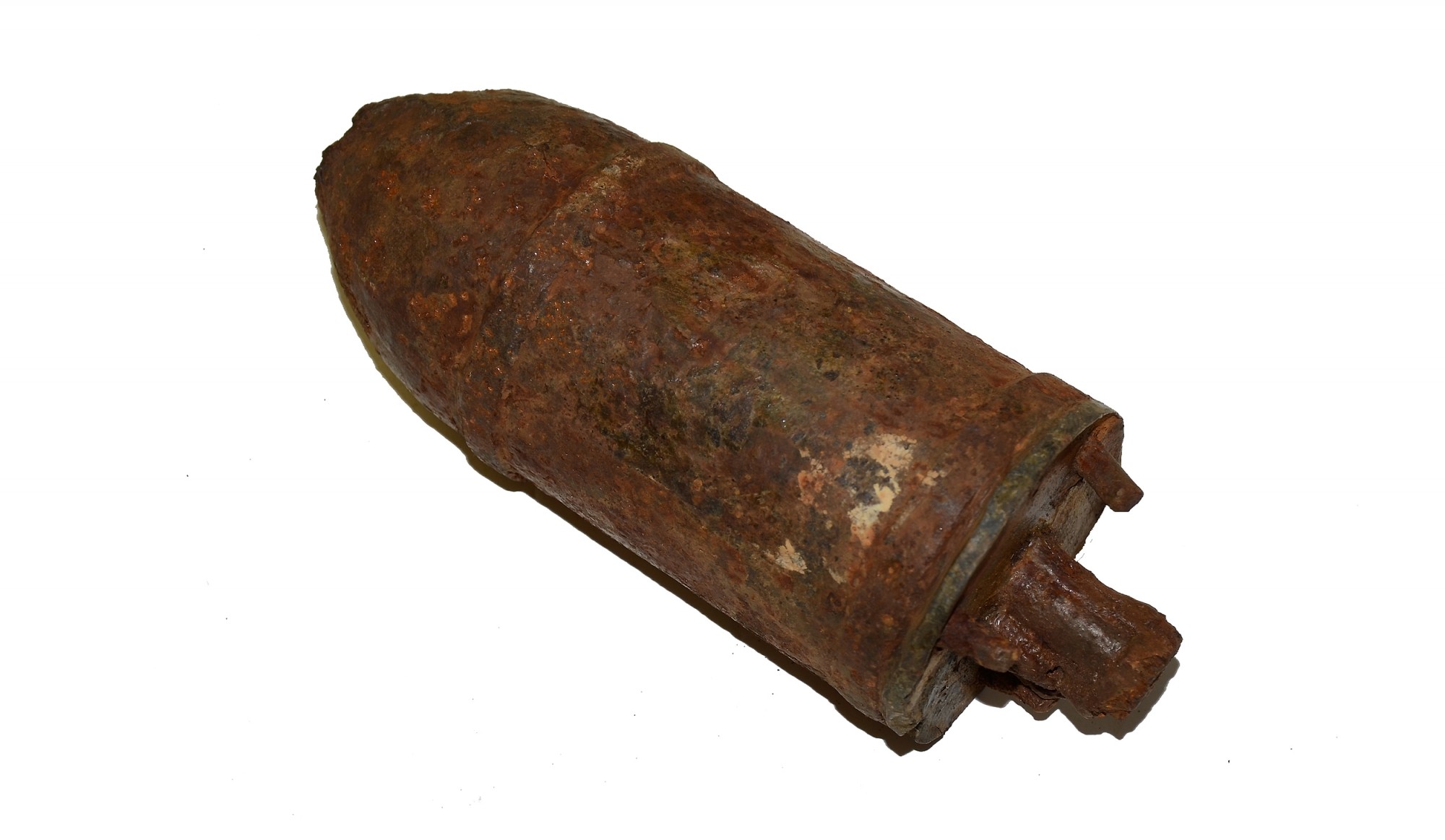 CONFEDERATE 3-INCH MULLANE/TENNESSEE SHELL WITH REMAINS OF FUSE PLUG ...