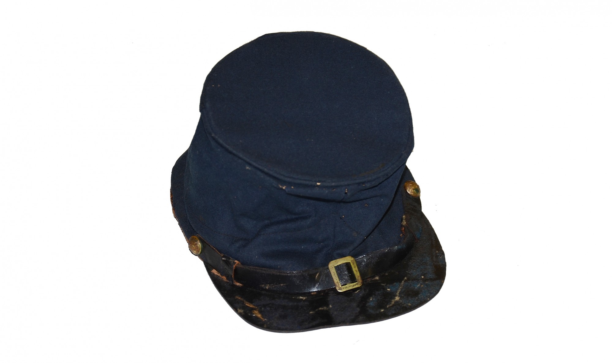 ORIGINAL, MAKER-MARKED M1858 FEDERAL FORAGE CAP VERBALLY ID’D TO THE 22ND MASSACHUSETTS VOLUNTEER INFANTRY