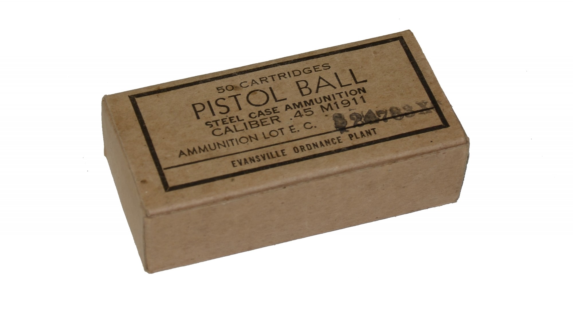 FULL CARTON OF 1943 DATED .45 AMMUNITION