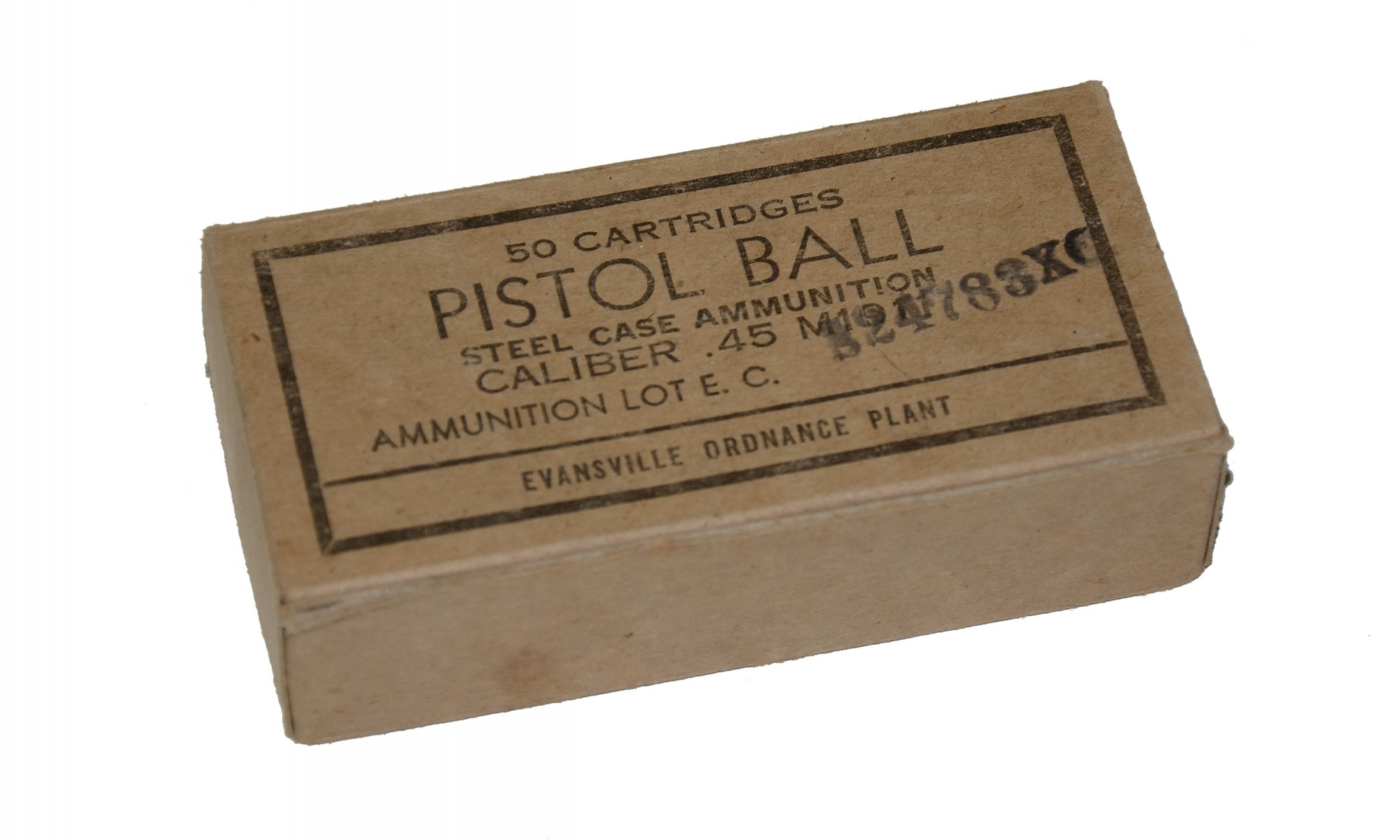 FULL CARTON OF 1943 DATED .45 AMMUNITION