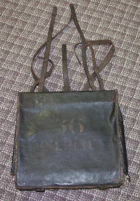 MILITIA STYLE BOX KNAPSACK - 36TH SEPARATE COMPANY WITH POST CIVIL WAR UNIT MARKINGS