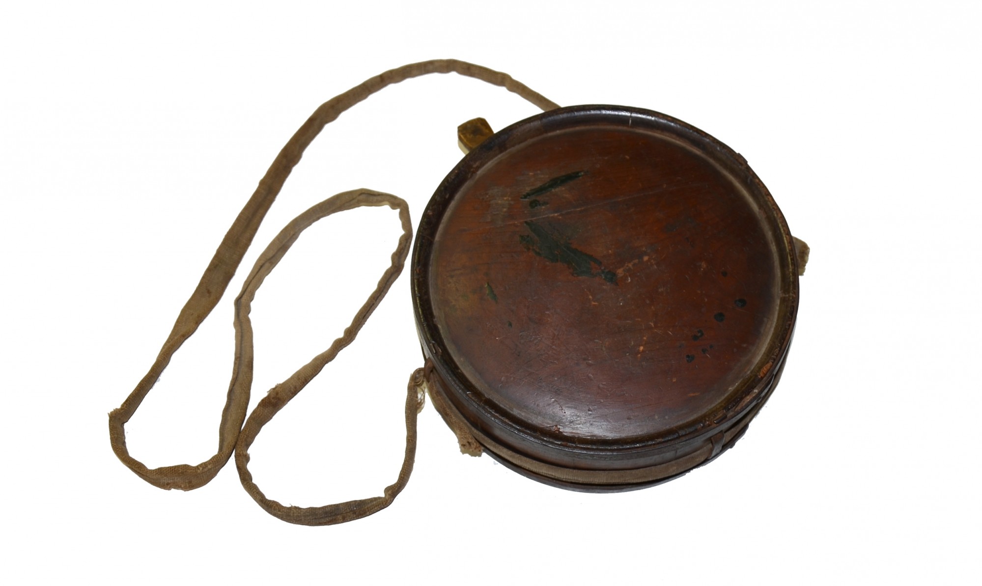 ORIGINAL, CIVIL WAR CONFEDERATE WOOD DRUM CANTEEN WITH SLING