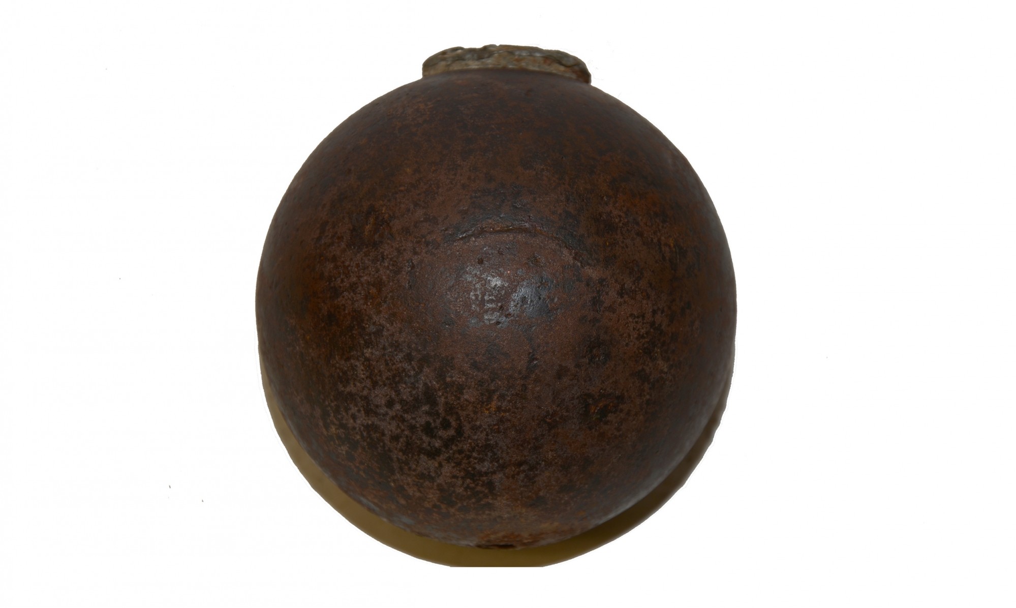 US 4.52 INCH 12 POUNDER BORMANN FUSED SPHERICAL SHELL
