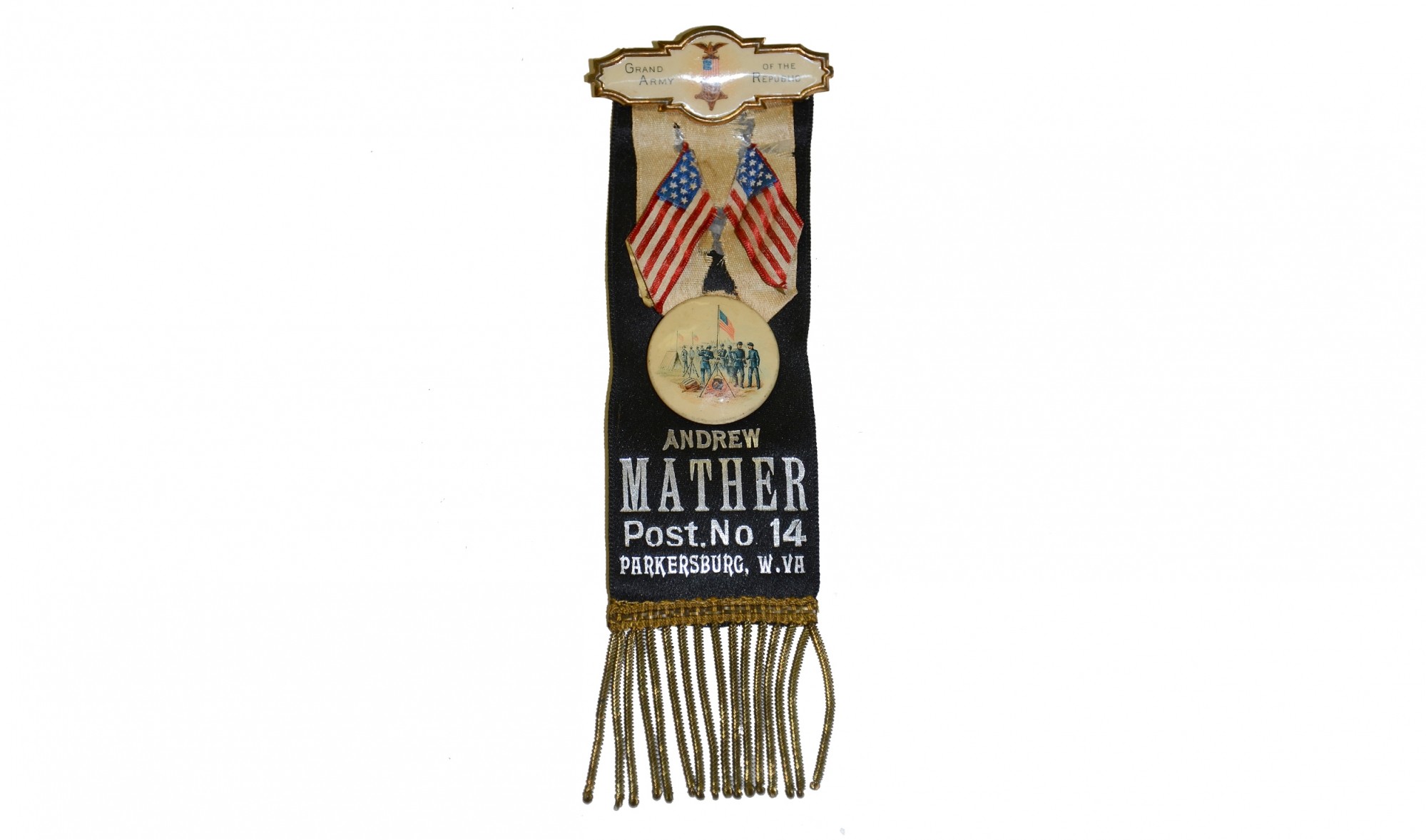 MOURNING RIBBON FOR PARKERSBURG, WEST VIRGINIA GAR POST