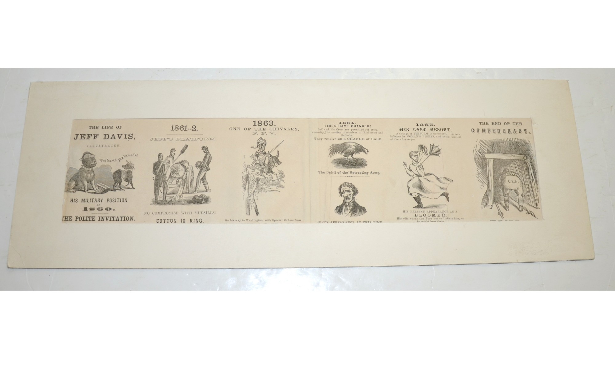 ILLUSTRATED CARTOON “THE LIFE OF JEFF DAVIS”