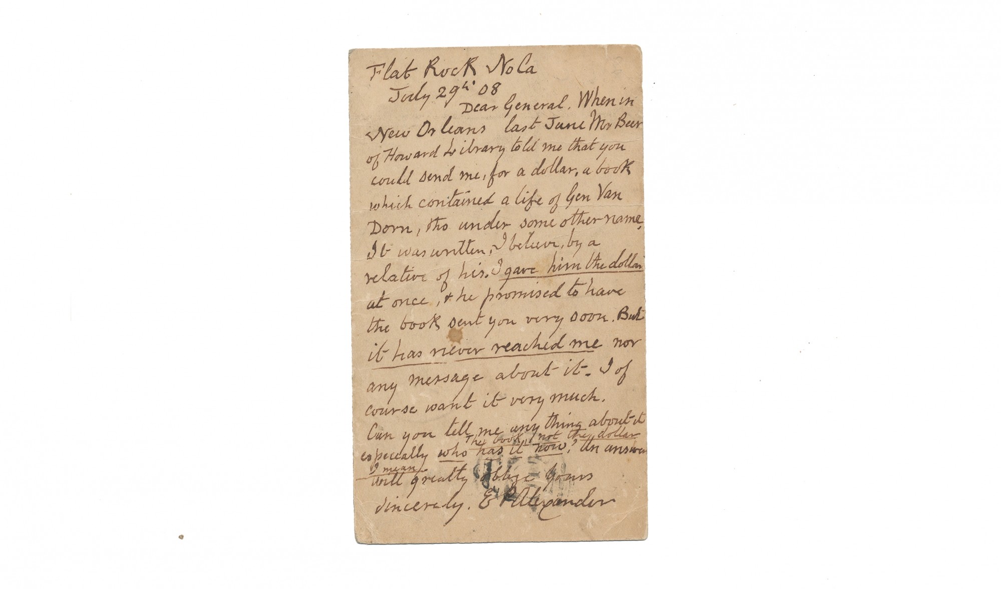 POST-CIVIL WAR ALS – CS GEN. EDWARD PORTER ALEXANDER