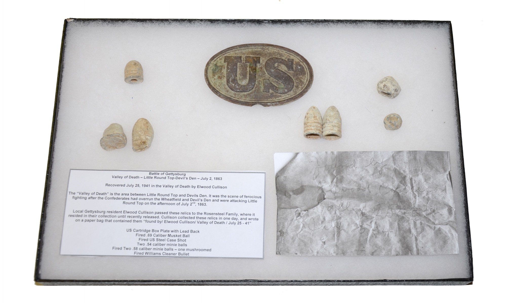GETTYSBURG RELICS FROM THE ROSENSTEEL FAMILY COLLECTION