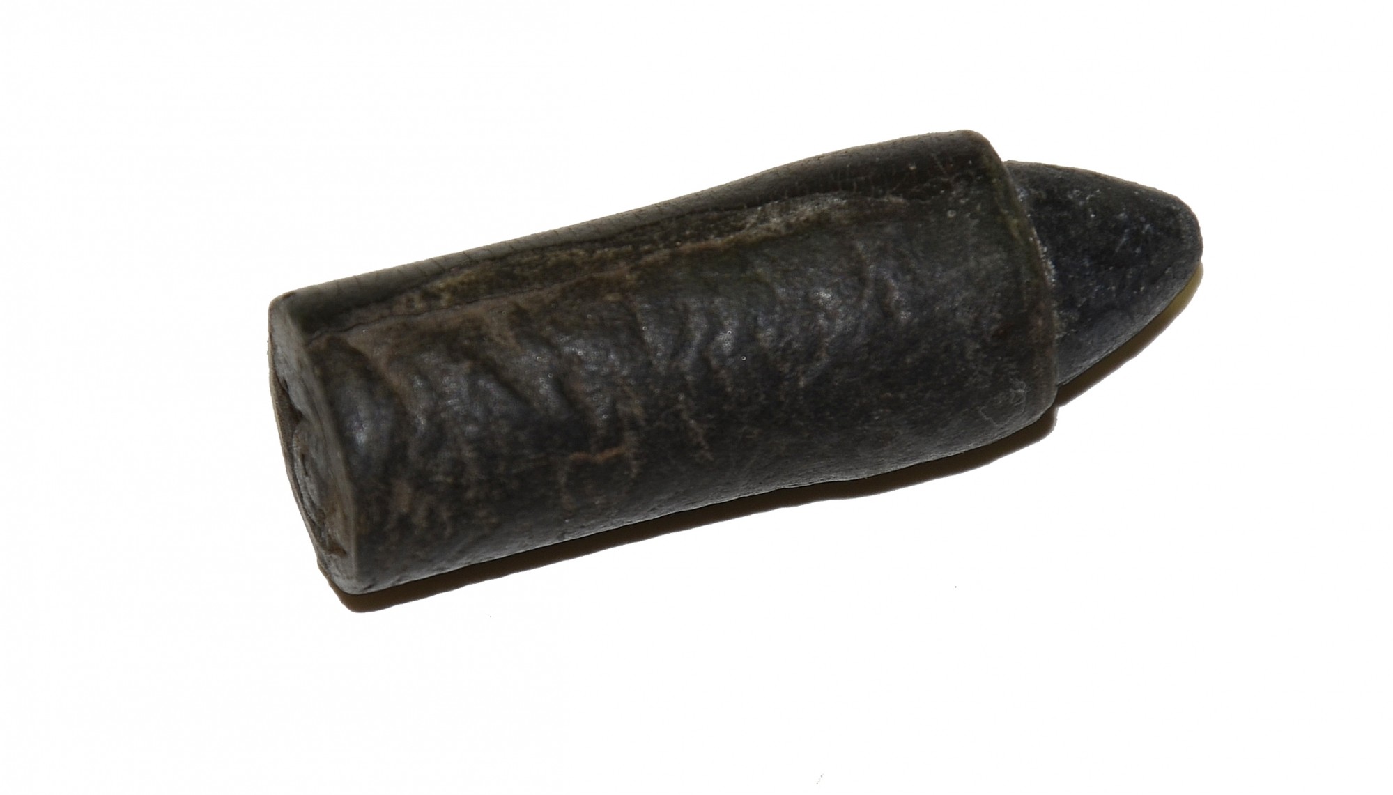 SCARCE SMITH CARBINE .50 CAL. CARTRIDGE INTACT WITH ITS ORIGINAL DESIGNED ‘HARD RUBBER’ CASING IN EXCELLENT CONDITION