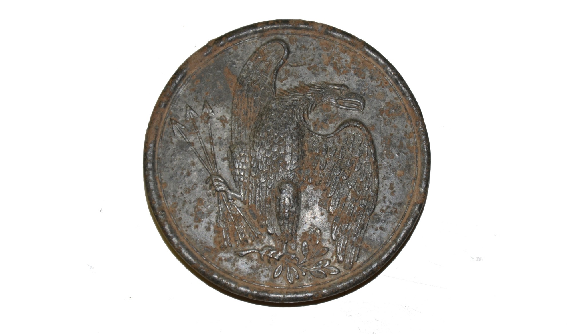 RARE PEWTER PATTERN 1826 EAGLE BREAST PLATE WITH MAKER’S MARK — Horse