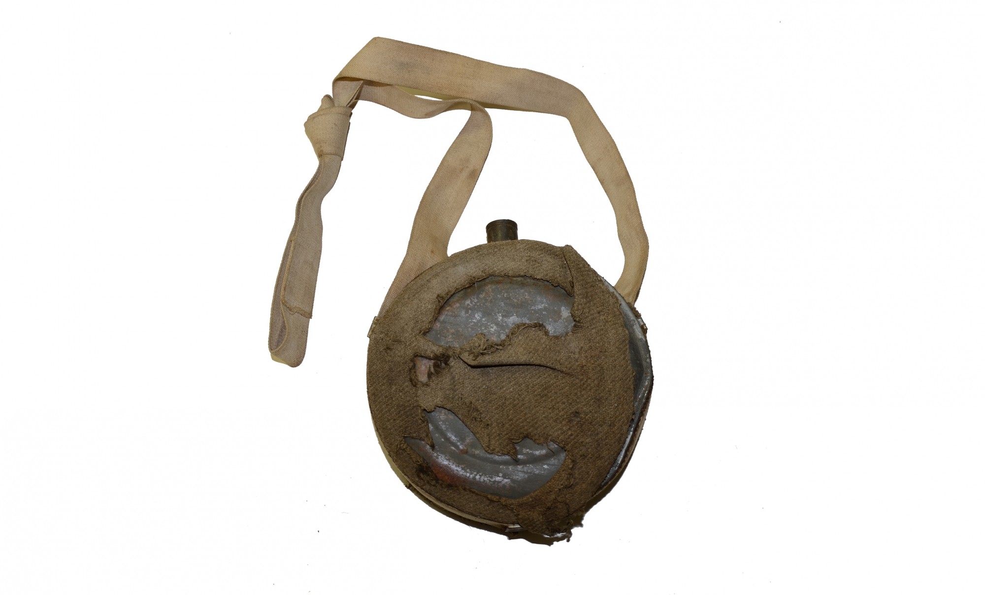 TIN DRUM CANTEEN WITH COVER AND REPLACEMENT SLING